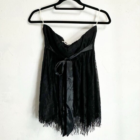 Forever 21 Top Womens Black Strapless Babydoll Small Whimisgoth 90's Y2K VTG - Picture 1 of 12